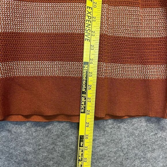 NWT Market & Spruce Sweater Women's XL Rust White Striped Tawnee Waffle Stitch - Picture 11 of 15
